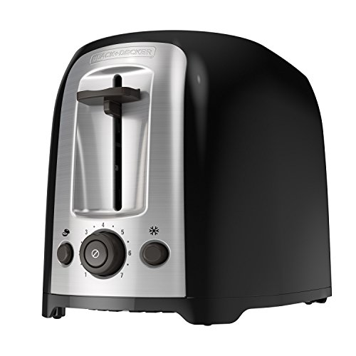 BLACK+DECKER 2-Slice Toaster, TR1278BD, Extra Wide Slots, 7 Shade Settings, 850 Watts, Frozen and Bagel Buttons