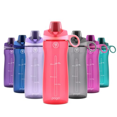 Pogo BPA-Free Tritan Plastic Water Bottle with Chug Lid, 18 Oz, Pink