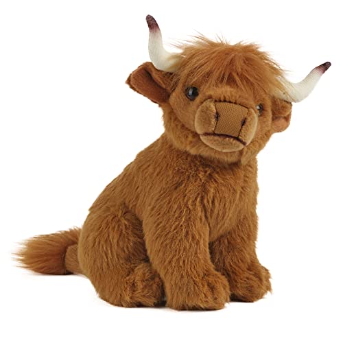 Living Nature Small Highland Cow Stuffed Animal | Fluffy Farm Animal | Soft Toy Gift for Kids | 6 inches