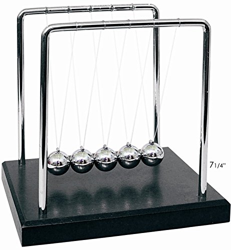 PowerTRC Newtons Cradle Balance Balls 7 1_4" | Science Physics Gadget | Desk Toys & Accessories