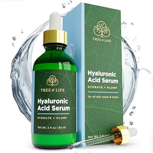 Tree of Life Facial Serum for Face, Brightening, Firming, Hydrating, Dry Skin, Dermatologist Tested - Hyaluronic Acid Serum