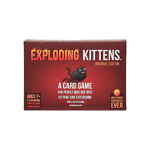 Exploding Kittens Original Edition - Hilarious Games for Family Game Night - Funny Card Games for Ages 7 and Up - 56 Cards