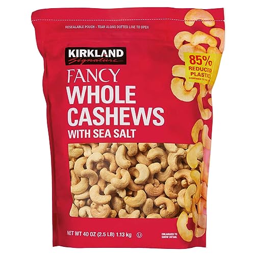 Kirkland Signature Premium Fancy Salted Cashews 40 Oz - Pack of 2