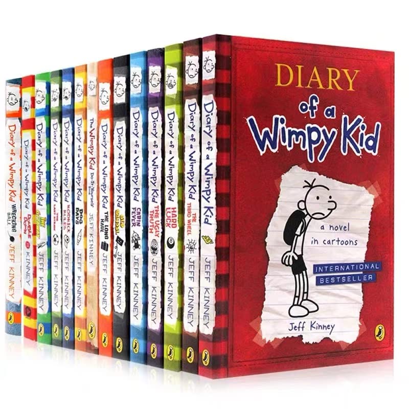 A Library of Diary of A Wimpy Kid 1-16 Books Set Collection Box Set