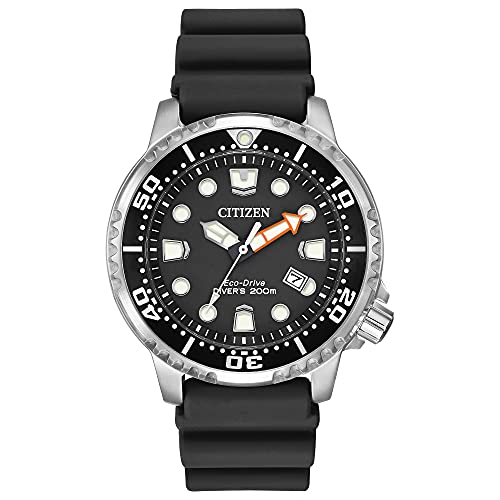 Citizen Promaster Dive Eco-Drive Watch, 3-Hand Date, ISO Certified, Luminous Hands and Markers, Rotating Bezel, Black_Stainless (Model: BN0150-28E)