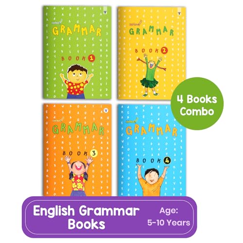 Nurture English Grammar and Composition Books for Kids | 5 to 10 Year Old | English Grammar Practice Exercises with Colourful Pictures for Primary Children | Book 1 to 4 - Set of 4 Books