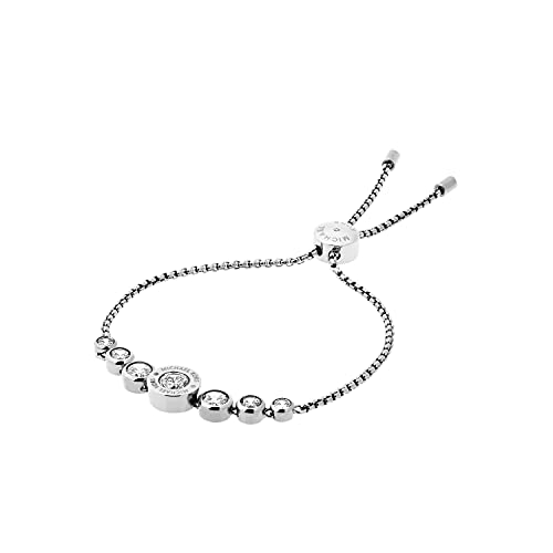 Michael Kors Stainless Steel and Cubic Zirconia Chain Bracelet for Women, Color: Silver (Model: MKJ5335040)