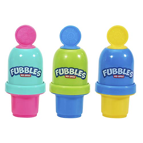 Fubbles Bubbles No-Spill Bubble Tumbler for Babies Toddlers and Kids | Includes 6oz Bubble Solution and Bubble Wand (Tumbler Colors May Vary)