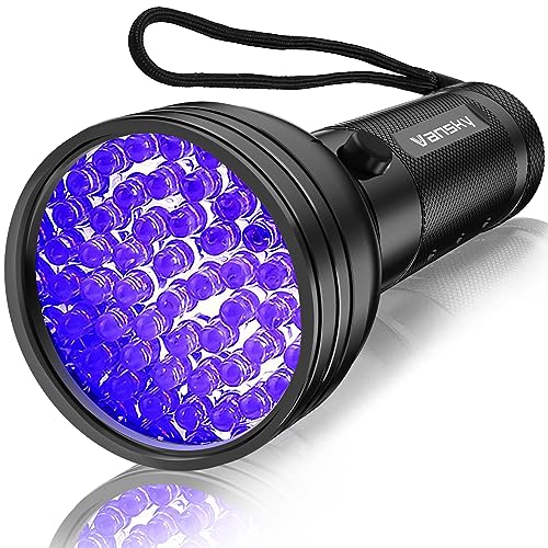 Vansky UV Flashlight Black Light, 51 LED Blacklight Pet Urine Detector for Dog_Cat Urine, Dry Stains, Bed Bug, Resin Curing, Scorpions Finder