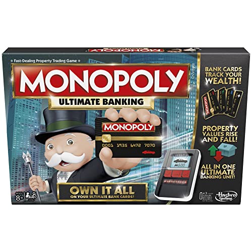 Hasbro Gaming Monopoly Ultimate Banking Edition Board Game for Families and Kids Ages 8 and Up, Electronic Banking Unit (Amazon Exclusive)