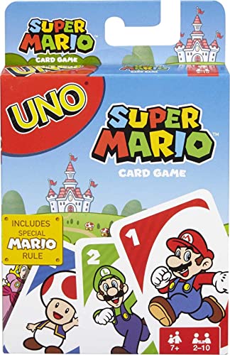 Mattel Games UNO Super Mario Card Game Animated Character Themed Collector Deck 112 Cards with Character Images, for Kids Ages 7 Years Old & Up