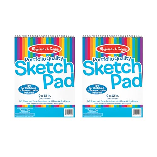 Melissa & Doug Sketch Pad (9 x 12 inches) - 50 Sheets, 2-Pack