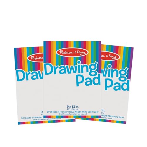 Melissa & Doug Drawing Paper Pad (9 x 12 inches) - 50 Sheets, 3-Pack