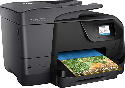 HP OfficeJet Pro 8710 All-in-One Wireless Color Printer, HP Instant Ink or Amazon Dash replenishment ready (M9L66A), Black