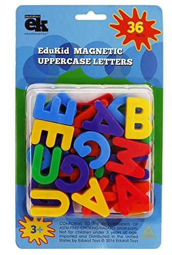 EduKid Toys 36 MAGNETIC UPPERCASE ALPHABET LETTERS (Blister Card)