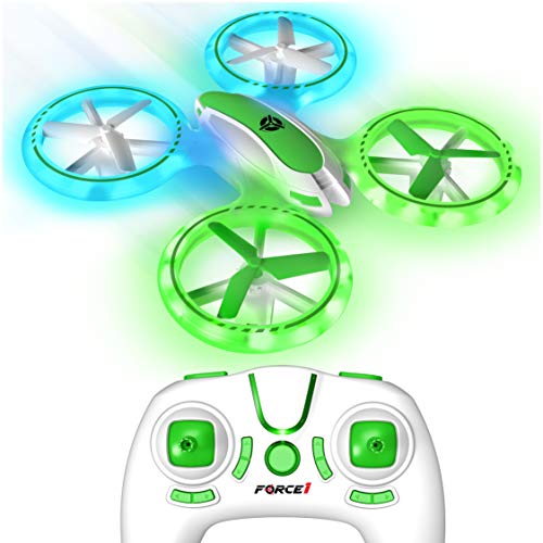 Force1 UFO 3000 LED Mini Drone for Kids - Easy Remote Control Drone, Small RC Quadcopter Beginners with LEDs, 360 Flips, 4-Channel Control, 2 Speeds, and Batteries for Boys and Girls