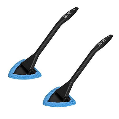 DEDC 2 Pack Car Windshield Cleaner Wipe Tool from Inside Window Glass Cleaning Tool for Home Bedroom with Long Handle Blue