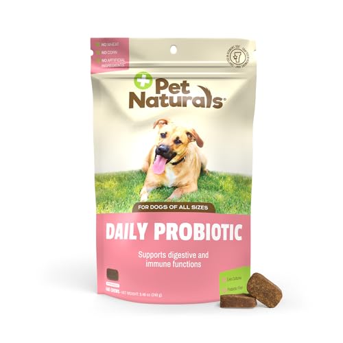 Pet Naturals Daily Probiotic for Dogs, 120M CFUs - Pre and Probiotics for Dogs Digestive Health, Gut Health, Immune Support, Diarrhea, Allergies and Itching - 160 Chews, Duck Flavor