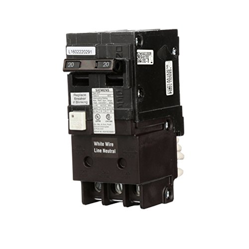 SIEMENS QF220A Ground Fault Circuit Interrupter, 20 Amp, 2 Pole, 120V, 10,000 Aic,