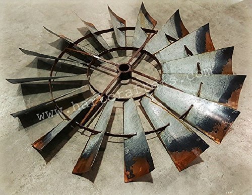 Rustic Windmill Blade Metal Wall Art (36 inch diameter)