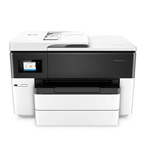 HP OfficeJet Pro 7740 Wide Format All-in-One Color Printer with Wireless Printing, Works with Alexa (G5J38A), White_Black