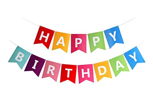 Fecedy Colorful Happy Birthday Banner Bunting