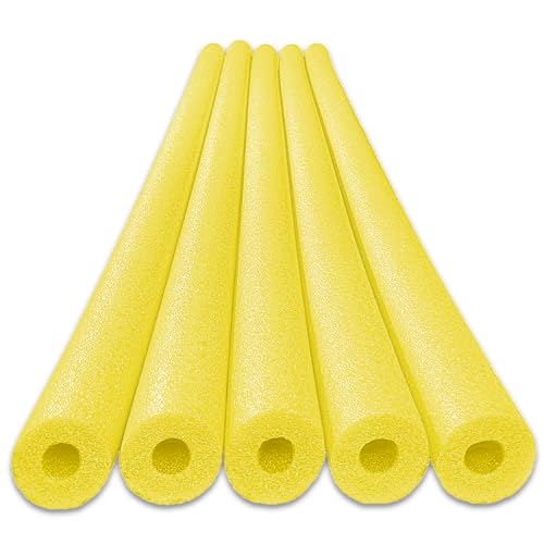 Oodles of Noodles Deluxe Foam Pool Swim Noodles - 5 Pack Yellow