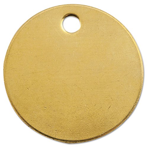 C.H. Hanson 1078B Brass Tags, 18 Gauge, 1" Diameter, 3_16 in Hole, Round (Pack of 100), (Model: 337-1078B)