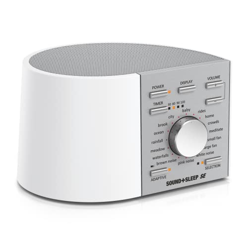 Sound+Sleep SE Special Edition High Fidelity Sleep Sound Machine with Real Non-Looping Nature Sounds, Fan Sounds,White_Silver