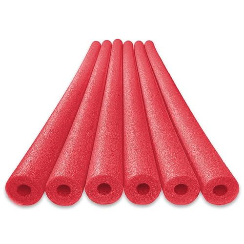 Oodles of Noodles Deluxe Foam Pool Swim Noodles - 6 Pack Red