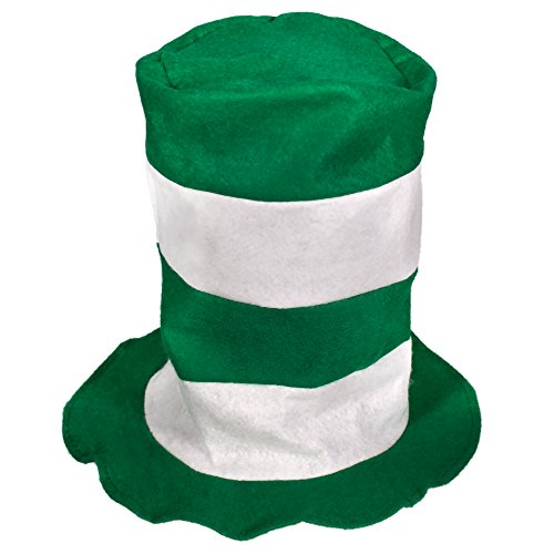 Windy City Novelties Green & White Striped Stove Top Hat St Patricks Day