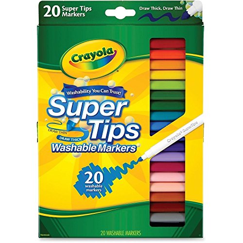 Crayola 588106 Washable Super Tips Markers, Assorted, 20_Set