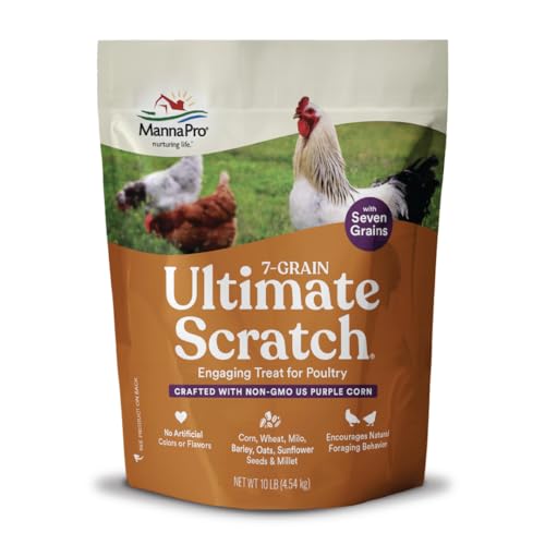 Manna Pro 7-Grain Ultimate Chicken Scratch - Scratch Grain Treat for Chickens and Other Birds - Non-GMO Natural Ingredients - 10 lbs