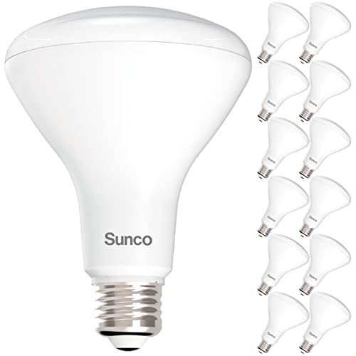 Sunco 12 Pack BR30 LED Bulbs, Indoor Flood Lights CRI93 11W Equivalent 65W 4000K Cool White 850 Lumens, E26 Base, 25000 Lifetime Hours Interior Home Dimmable Recessed Can Light Bulbs - UL