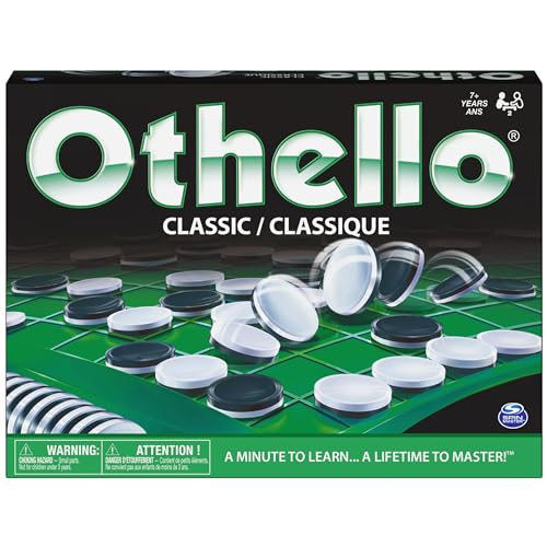 Spin Master Othello, Strategy Classic Family Board Game 2-Player Reversi Brain Teaser STEM Math Skills, for Adults and Kids Ages 7 and up