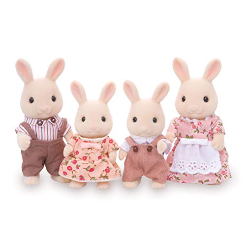 Calico Critters, Sweetpea Rabbit Family, Dolls, Dollhouse Figures, Collectible Toys, 3 inches