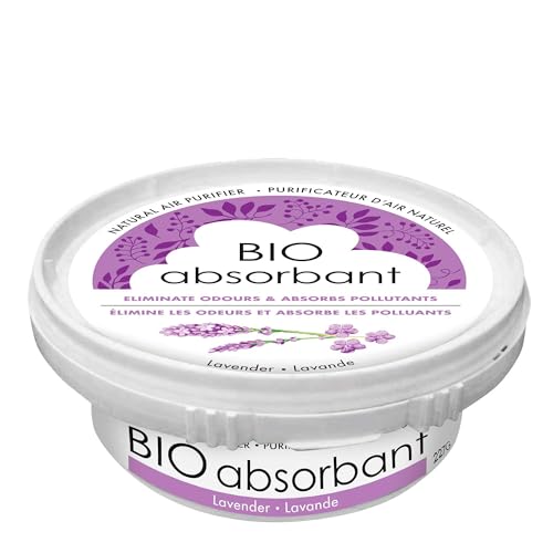 ATTITUDE Bio Absorbant Air Purifier with Activated Carbon, Plant- and Mineral-Based, Absorbs Odors, Vegan, Lavender, 8 Ounces