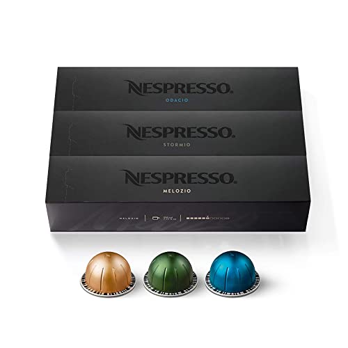 Nespresso Capsules VertuoLine, Variety Pack, Medium and Dark Roast Coffee, 10 Count (Pack of 3) Coffee Pods, Brews 7.8 oz