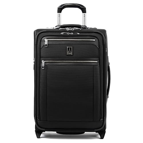 Travelpro Platinum Elite Softside Expandable Carry on Luggage, 2 Wheel Upright Suitcase, USB Port, Men and Women, Shadow Black, Carry On 22-Inch