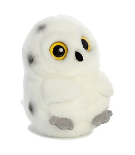 Aurora® Round Rolly Pet™ Hoot Owl™ Stuffed Animal - Adorable Companions - On-The-Go Fun - White 5 Inches