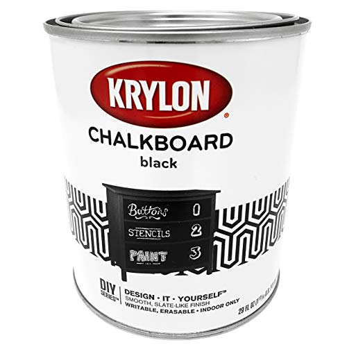 Krylon K05223000 Chalkboard Brush-on Paint Black, 1 Quart, (Pack of 2)