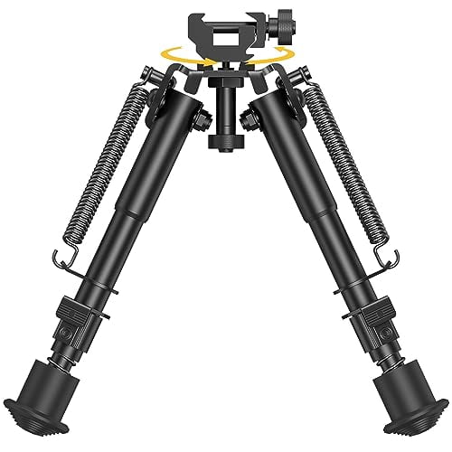 CVLIFE 6-9 Inch Picatinny Bipod with 360 Degrees Swivel Bipod Picatinny Adapter & Spring Return Rifle Bipods for Hunting