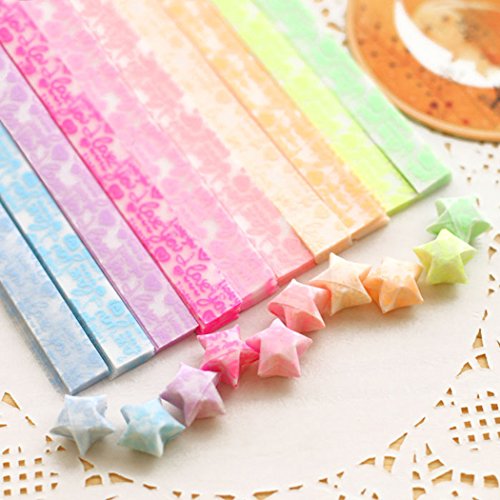 Yeooyoor Origami Stars Papers Package DIY Paper, 600 Sheets - 20 Colors (Glows in the Dark)