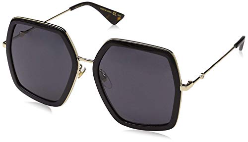 Gucci GG0106S 001 Womens Black_Gold_Havana 56 mm Sunglasses