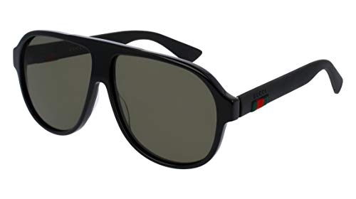 Gucci Urban Oversized Sunglasses, Lens-59 Bridge-11 Temple-145, Black _ Green _ Black