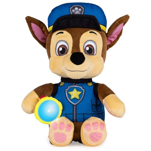 Paw Patrol, Snuggle Up Chase Plush with Flashlight and Sounds, for Kids Aged 3 and Up