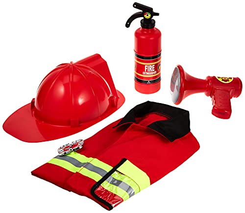 Melissa & Doug Fire Chief Role Play Dress-Up Set - Pretend Fire Fighter Outfit With Realistic Accessories, Firefighter Costume For Kids And Toddlers Ages 3+