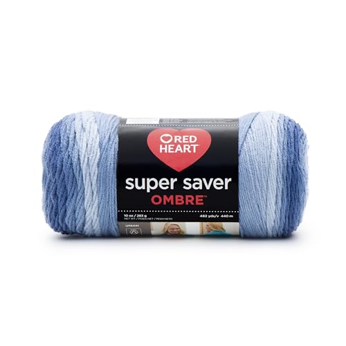 RED HEART E305.3962 Super Saver Ombre Yarn, Vineyard