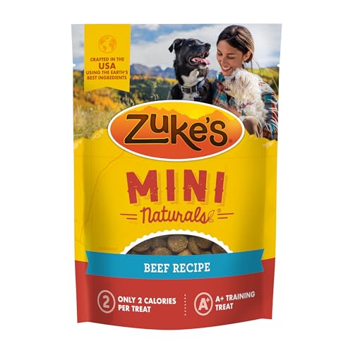 Zuke’s Mini Naturals Soft And Chewy Dog Treats For Training Pouch, Natural Treat Bites With Beef Recipe - 6.0 OZ Pouch