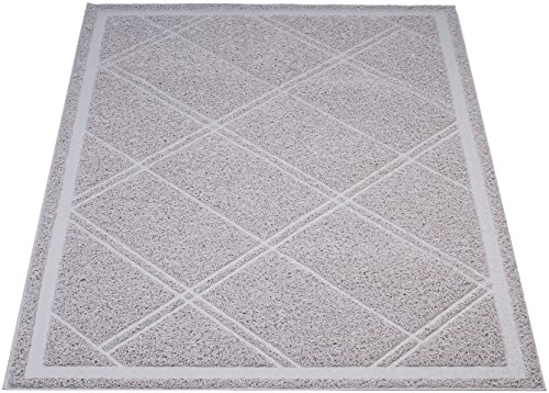 Amazon Basics Less-Mess Cat Litter Box Mat, Unscented, 24" x 35", Grey